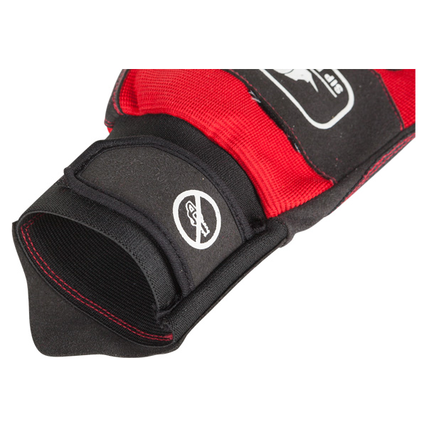 2XD2 SIP Schnittschutzhandschuhe, links, rot-schwarz