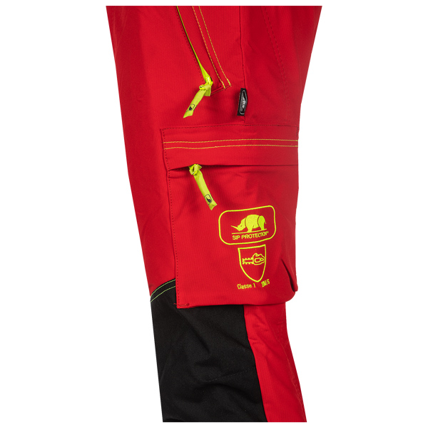 1XRP_4 SIP ReFlex Schnittschutzhose, Schnittschutzklasse 1 (20 m/s) - Rot-Gelb