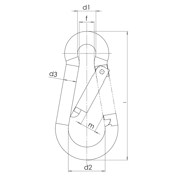 Edelstahl Karabinerhaken - Form C